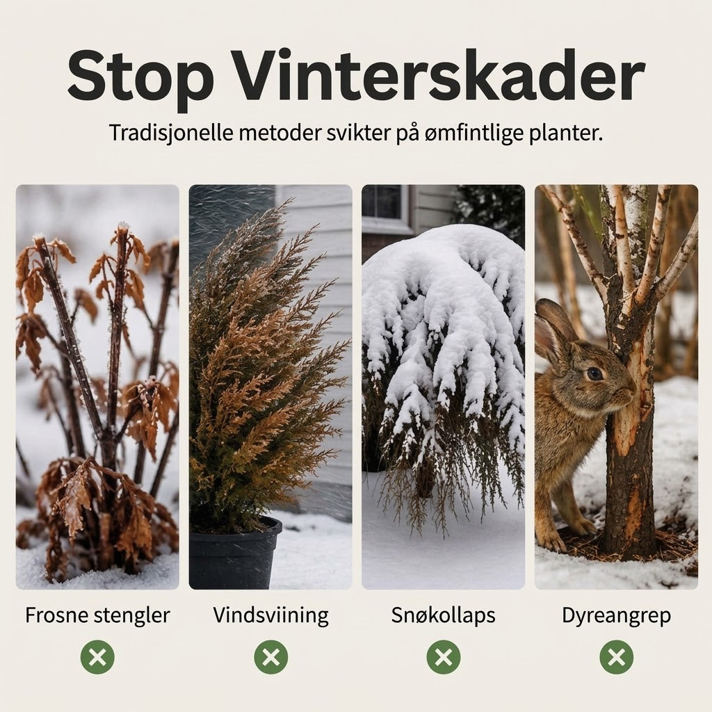 OmniLiving™ Frostbeskyttelse for Planter | Slitesterkt Fiberduk med Snøring