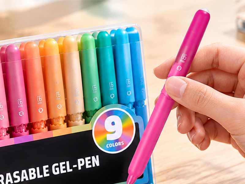 VaraLiving™ Viskbare gelpenner i 9 deler – Friksjonsblekk og jevn skrift