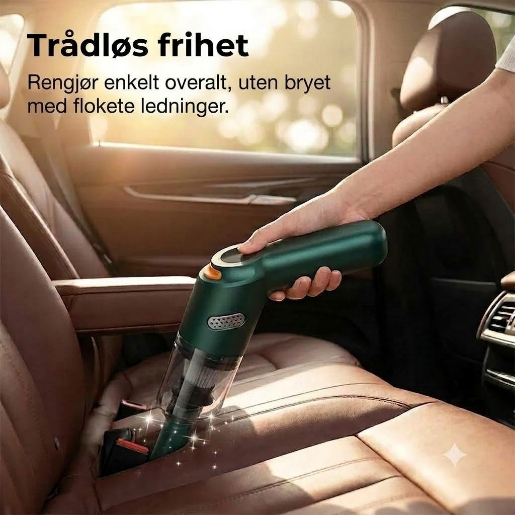 Nexora™ Kraftig Trådløs Bilstøvsuger | Kompakt & Høy Sugeeffekt