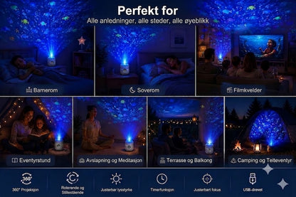 OceanDream havprojektor med roterende LED-lys – skap en drømmenatt