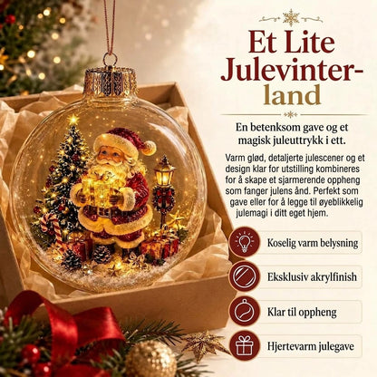 OmniLiving™ Lysende Julediorama-dekorasjon | Miniatyr Vinterverden med LED-lys