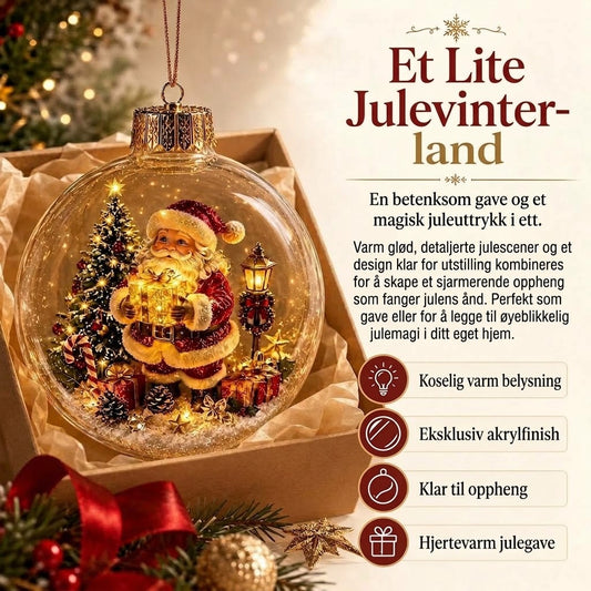 OmniLiving™ Lysende Julediorama-dekorasjon | Miniatyr Vinterverden med LED-lys