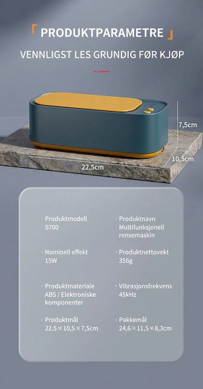 VaraLiving™ Ultralydsrenser for Smykker og Briller | Høyfrekvent Rengjøringsmaskin