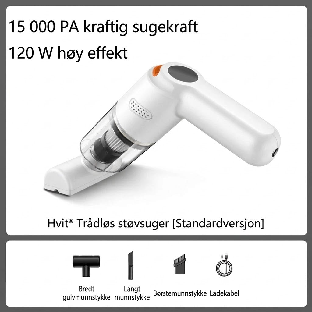Nexora™ Kraftig Trådløs Bilstøvsuger | Kompakt & Høy Sugeeffekt