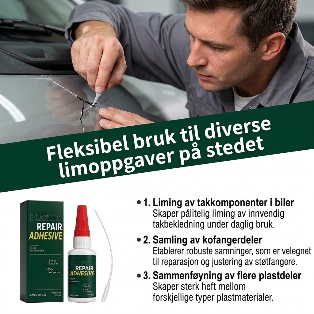 VaraLiving™ Reparasjonslim for støtfanger – Sterkt plastlim til bilens interiør og eksteriør