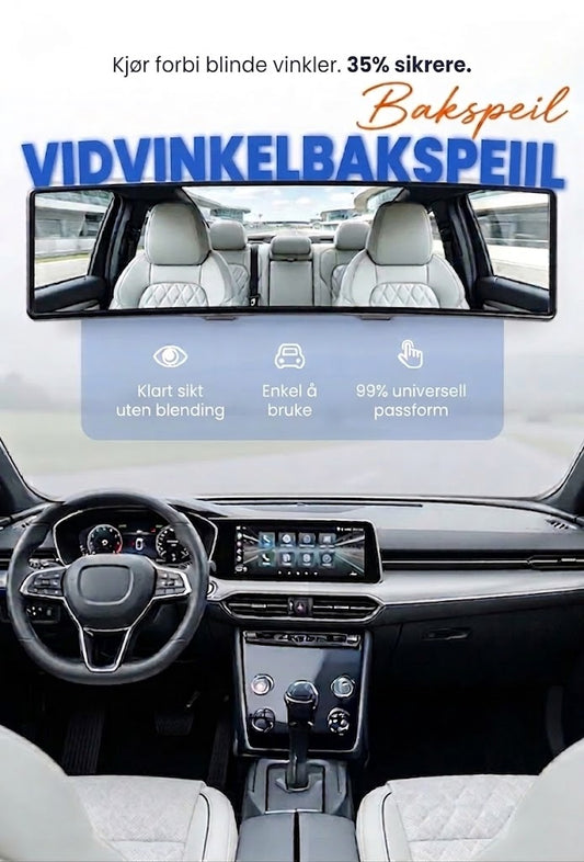 SilkEase™ Vidvinkel Buet Bakspeil til Bil | Panoramabakspeil mot Blindsoner