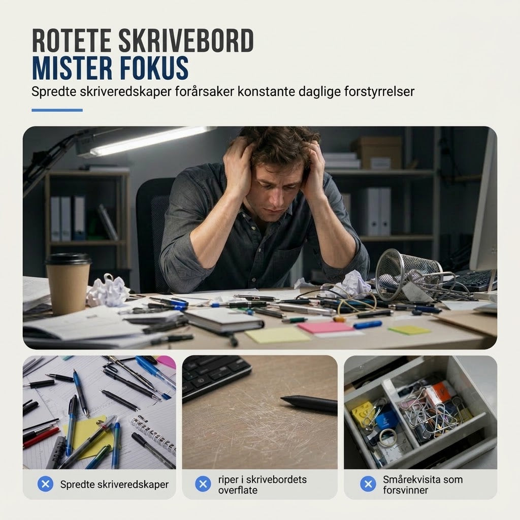 VaraLiving™ 3D-printet blyantholder – Støtdempende skrivebordsorganisator for kontor og studie