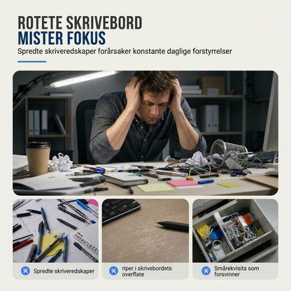 VaraLiving™ 3D-printet blyantholder – Støtdempende skrivebordsorganisator for kontor og studie