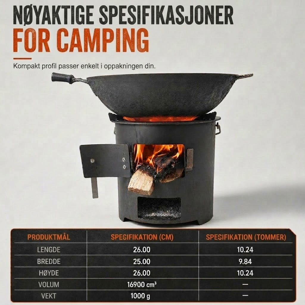 VaraLiving™ Bærbar trekullovn til camping – 2-i-1 grill og terrassevarmer