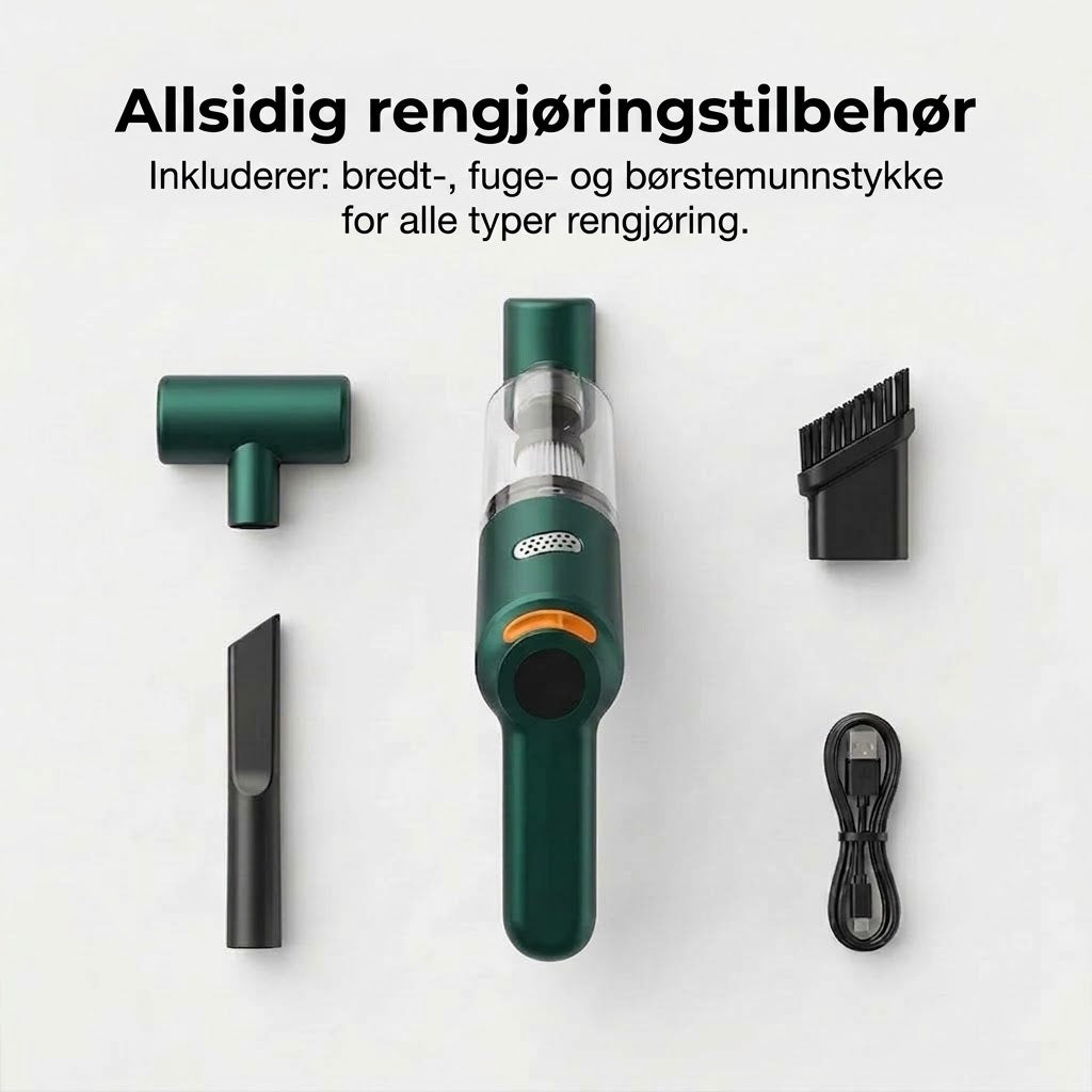 Nexora™ Kraftig Trådløs Bilstøvsuger | Kompakt & Høy Sugeeffekt