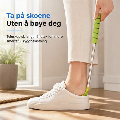 OmniLiving™ Teleskopisk Skohorn i Rustfrit Stål med Langt Skaft | Ergonomisk Hjelp til Sko