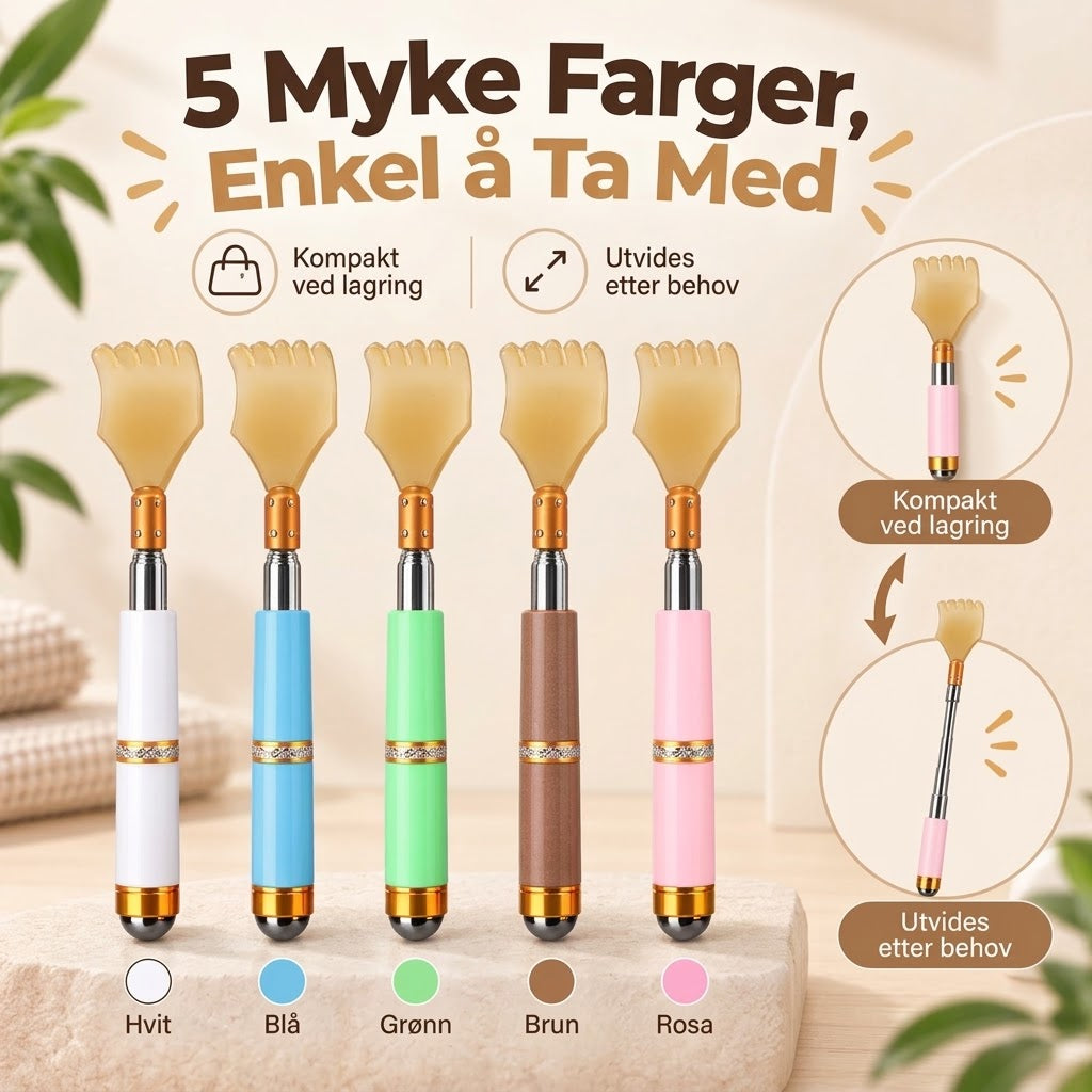OmniLiving™ Teleskopisk Kløpinne i Rustfritt Stål | Ergonomisk Ryggkløer
