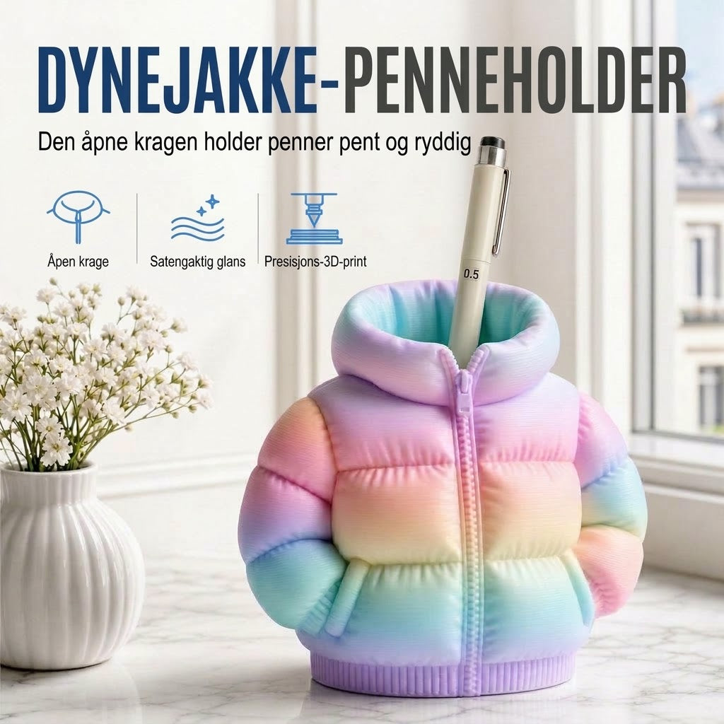 VaraLiving™ 3D-printet blyantholder – Støtdempende skrivebordsorganisator for kontor og studie