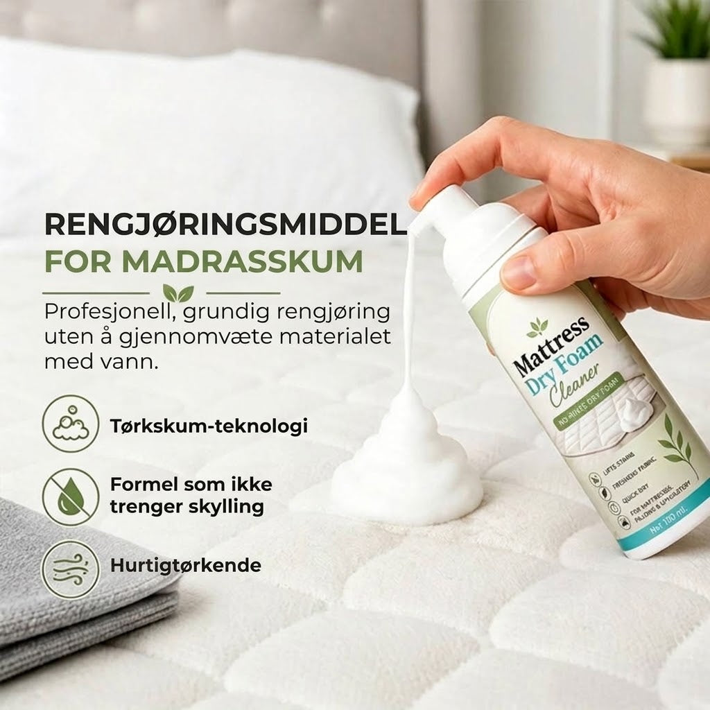 OmniLiving™ Tørskumrens for Madrass | Vannfri Flekkfjerner og Luktfjerner