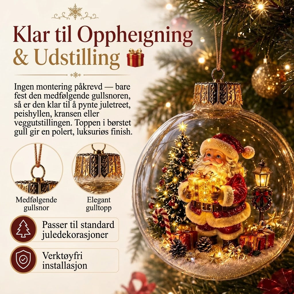 OmniLiving™ Lysende Julediorama-dekorasjon | Miniatyr Vinterverden med LED-lys