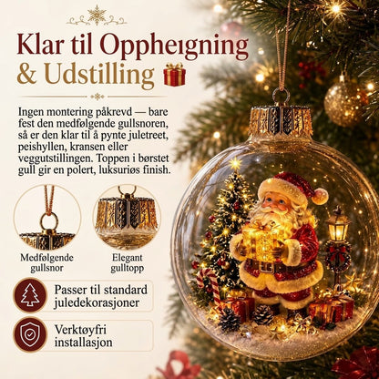 OmniLiving™ Lysende Julediorama-dekorasjon | Miniatyr Vinterverden med LED-lys