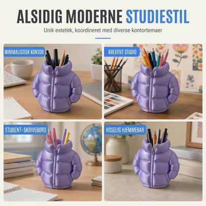VaraLiving™ 3D-printet blyantholder – Støtdempende skrivebordsorganisator for kontor og studie