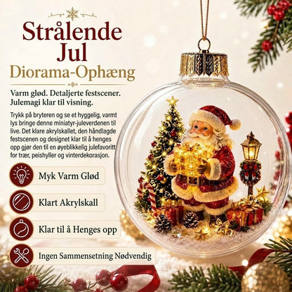 OmniLiving™ Lysende Julediorama-dekorasjon | Miniatyr Vinterverden med LED-lys