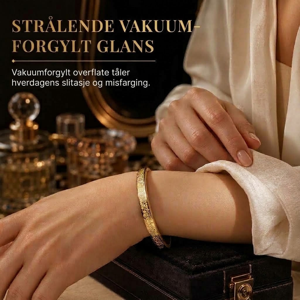 VaraLiving™ Titan- og stålarmbånd – 18K gullbelagt med gravert tekst