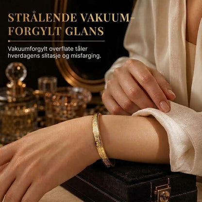 VaraLiving™ Titan- og stålarmbånd – 18K gullbelagt med gravert tekst