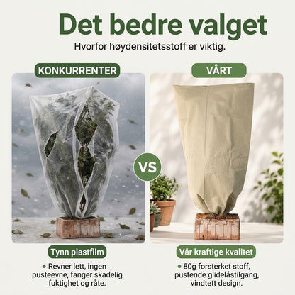OmniLiving™ Frostbeskyttelse for Planter | Slitesterkt Fiberduk med Snøring