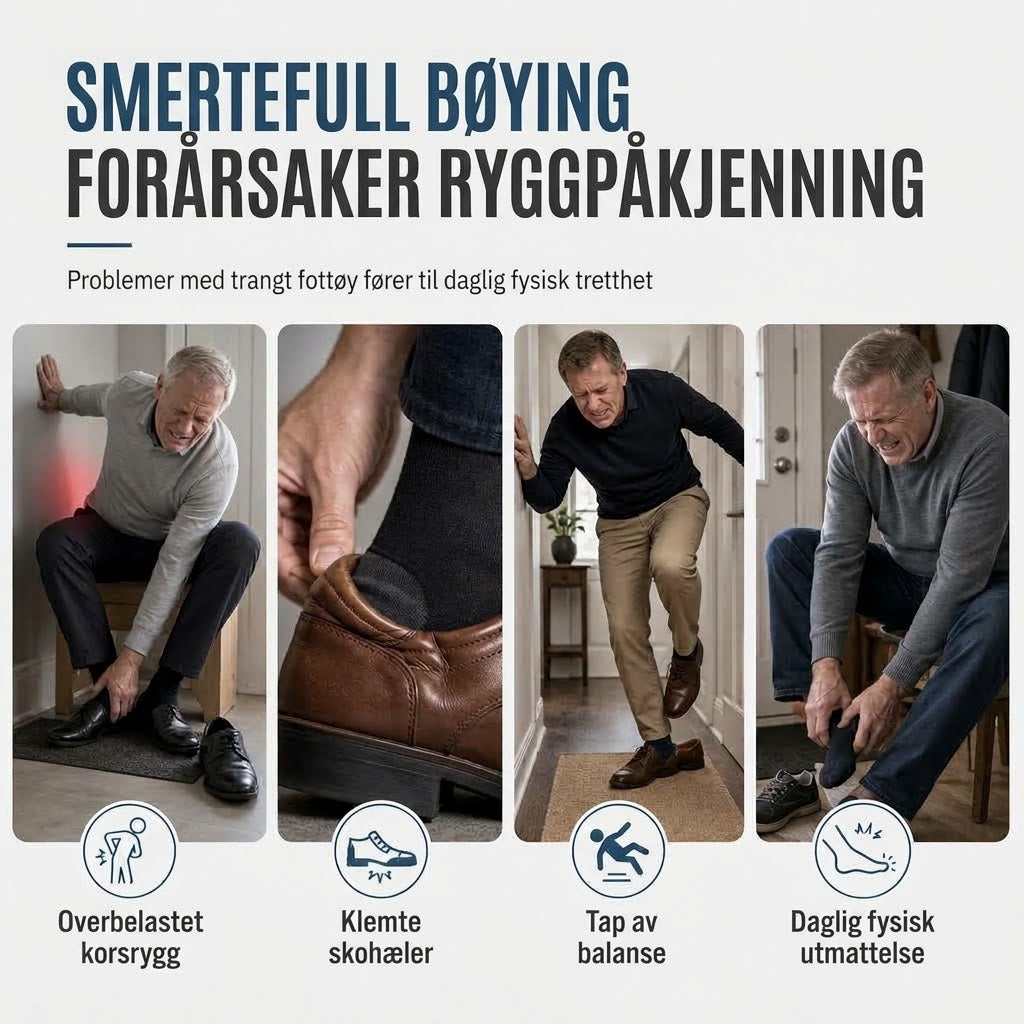 OmniLiving™ Teleskopisk Skohorn i Rustfrit Stål med Langt Skaft | Ergonomisk Hjelp til Sko