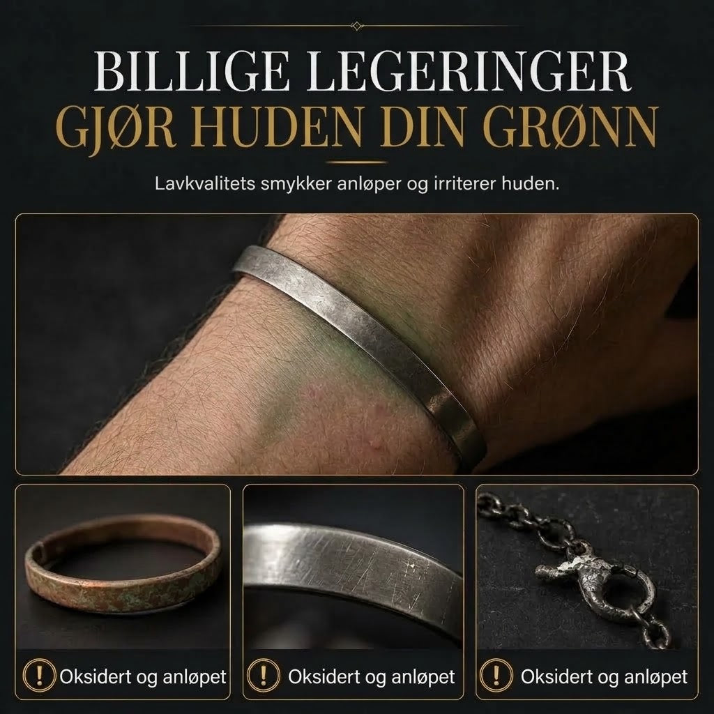 VaraLiving™ Titan- og stålarmbånd – 18K gullbelagt med gravert tekst