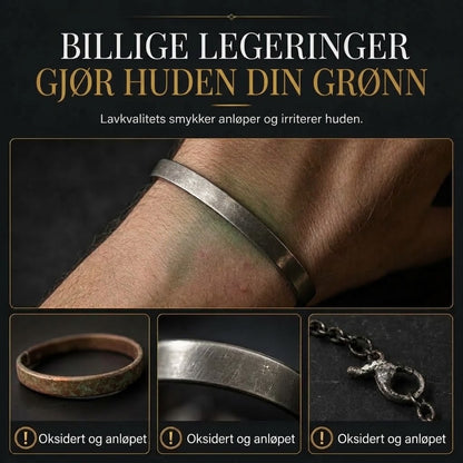 VaraLiving™ Titan- og stålarmbånd – 18K gullbelagt med gravert tekst