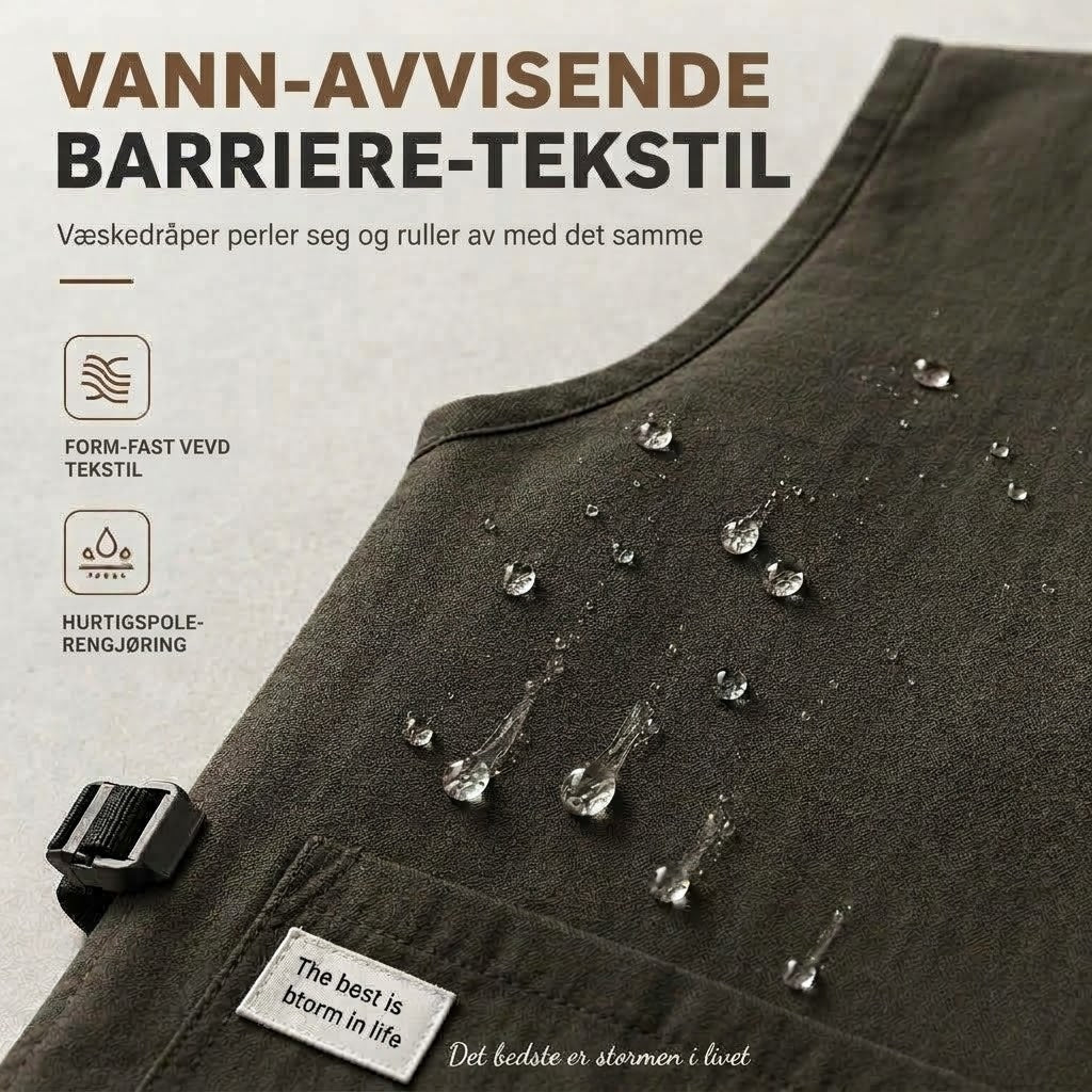 VaraLiving™ Vestforkle for kjøkken – Vanntett, oljeavvisende og behagelig uten nakkebånd