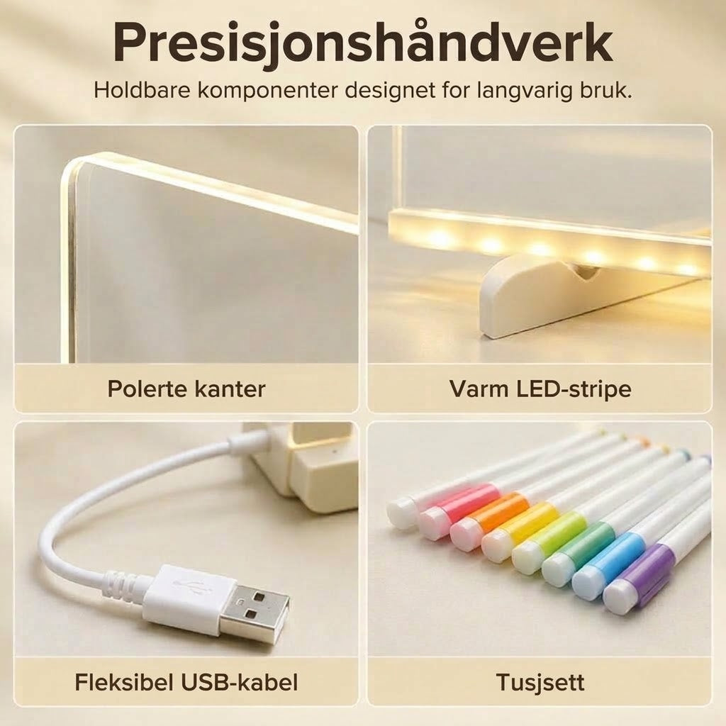 VaraLiving™ LED-oppslagstavle i akryl