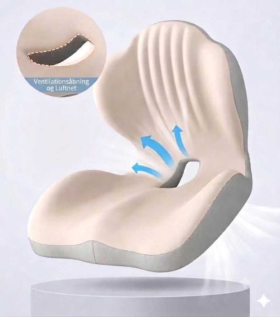 ErgoRelief™ Ergonomisk Sittepute i Minneskum | Mot Ryggsmerter