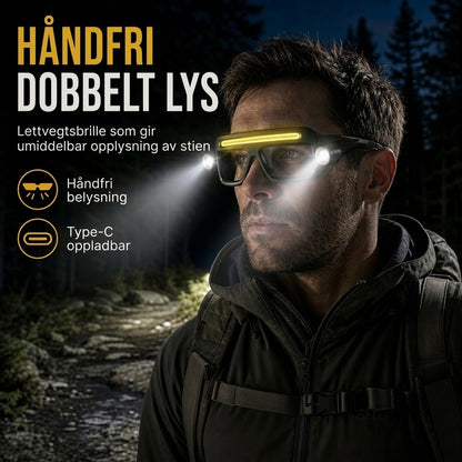 VaraLiving™ Oppladbar hodelykt og vernebrille med sensor – 5 lysmoduser og vanntett design
