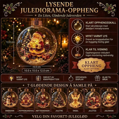 OmniLiving™ Lysende Julediorama-dekorasjon | Miniatyr Vinterverden med LED-lys
