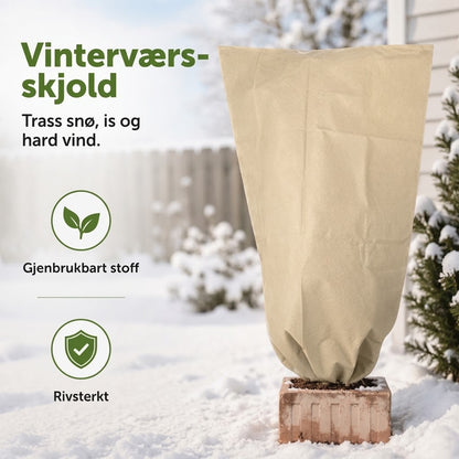 OmniLiving™ Frostbeskyttelse for Planter | Slitesterkt Fiberduk med Snøring
