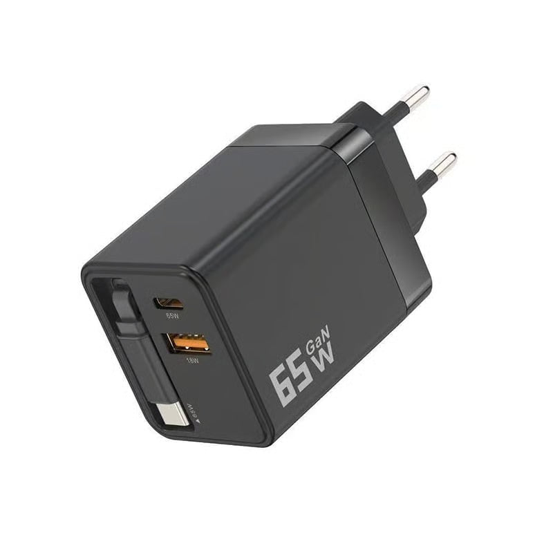 VaraLiving™ 65W GaN 3-i-1 hurtiglader