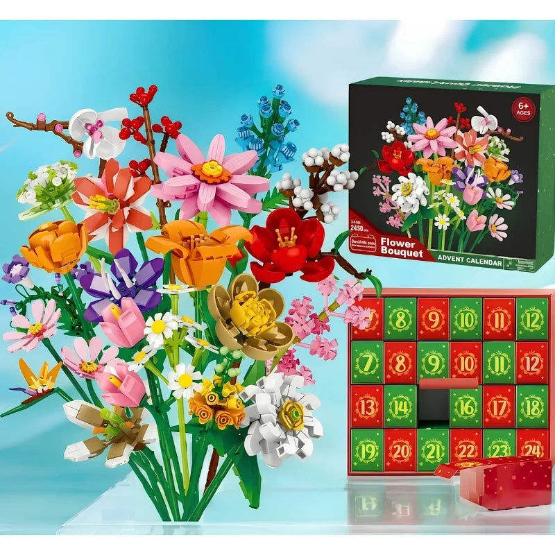 VaraLiving™ FlowerAdvent julekalender – 24-dagers kreativt blomsterbyggesett for julekos