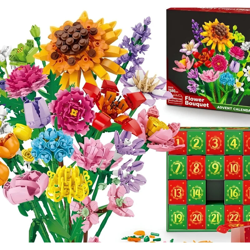 VaraLiving™ FlowerAdvent julekalender – 24-dagers kreativt blomsterbyggesett for julekos