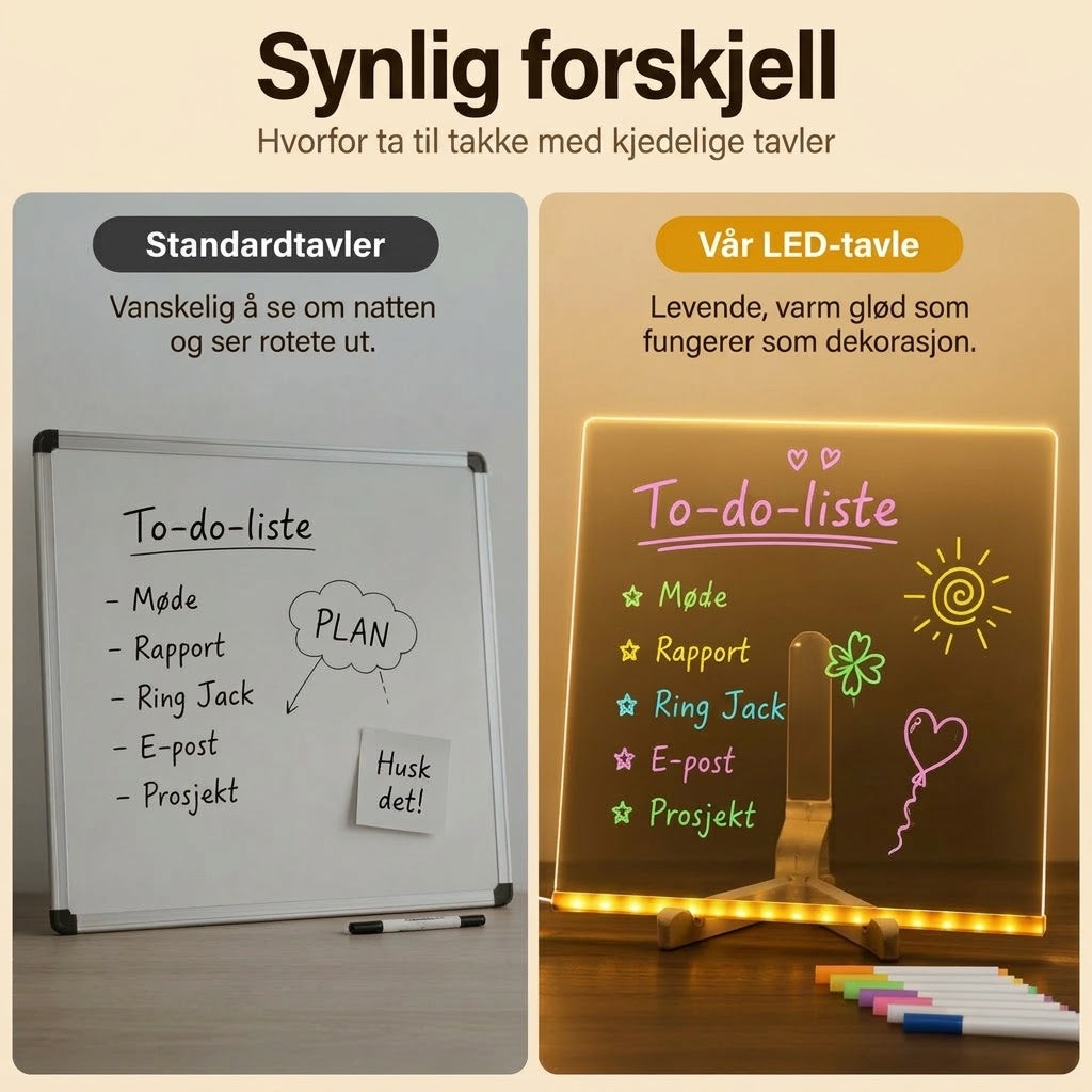 VaraLiving™ LED-oppslagstavle i akryl