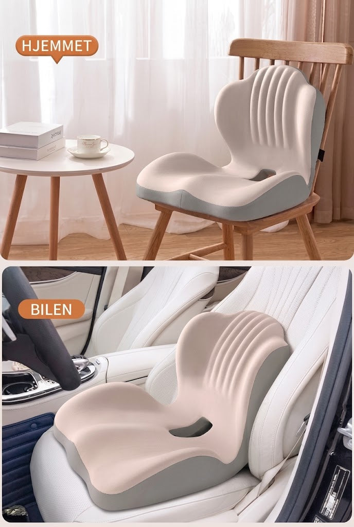 ErgoRelief™ Ergonomisk Sittepute i Minneskum | Mot Ryggsmerter