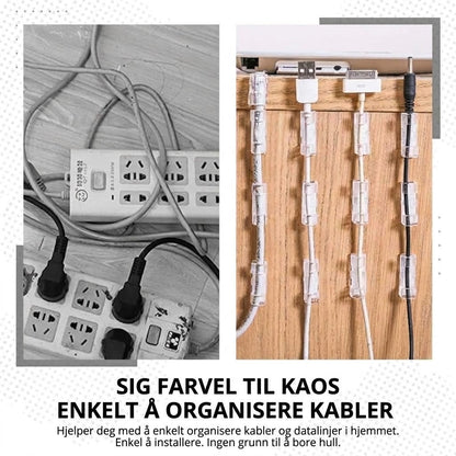 VaraLiving™ Selvklebende kabelklips (100-pakning) – Hold orden på ledningene