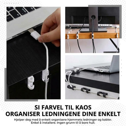 VaraLiving™ Selvklebende kabelklips (100-pakning) – Hold orden på ledningene