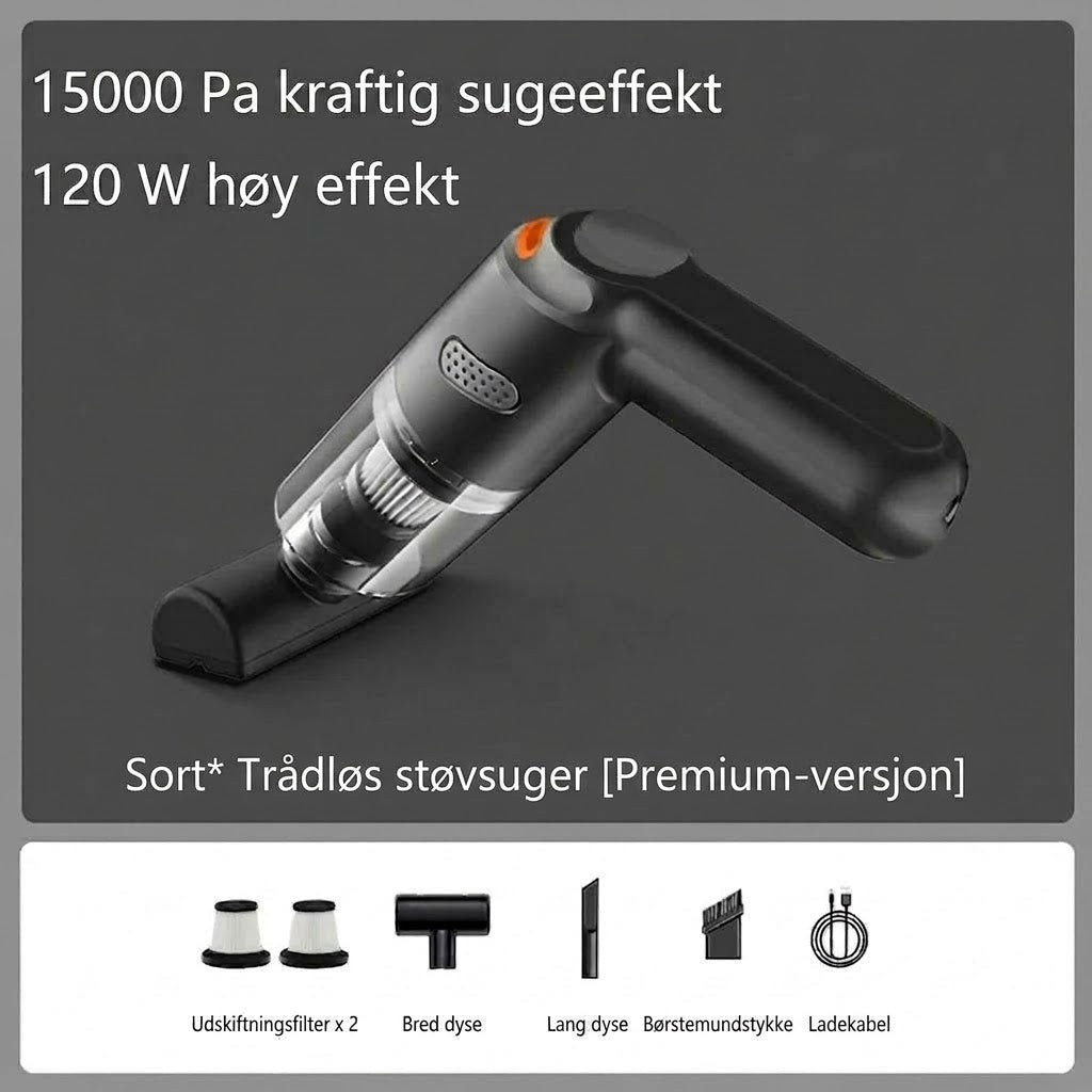 Nexora™ Kraftig Trådløs Bilstøvsuger | Kompakt & Høy Sugeeffekt