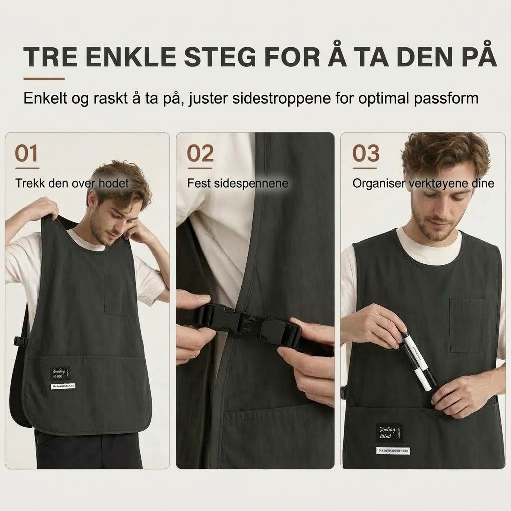 VaraLiving™ Vestforkle for kjøkken – Vanntett, oljeavvisende og behagelig uten nakkebånd