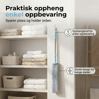 VaraLiving™ Bøyelig mikrofiberstøvkost – Støvkost med langt skaft for effektiv rengjøring