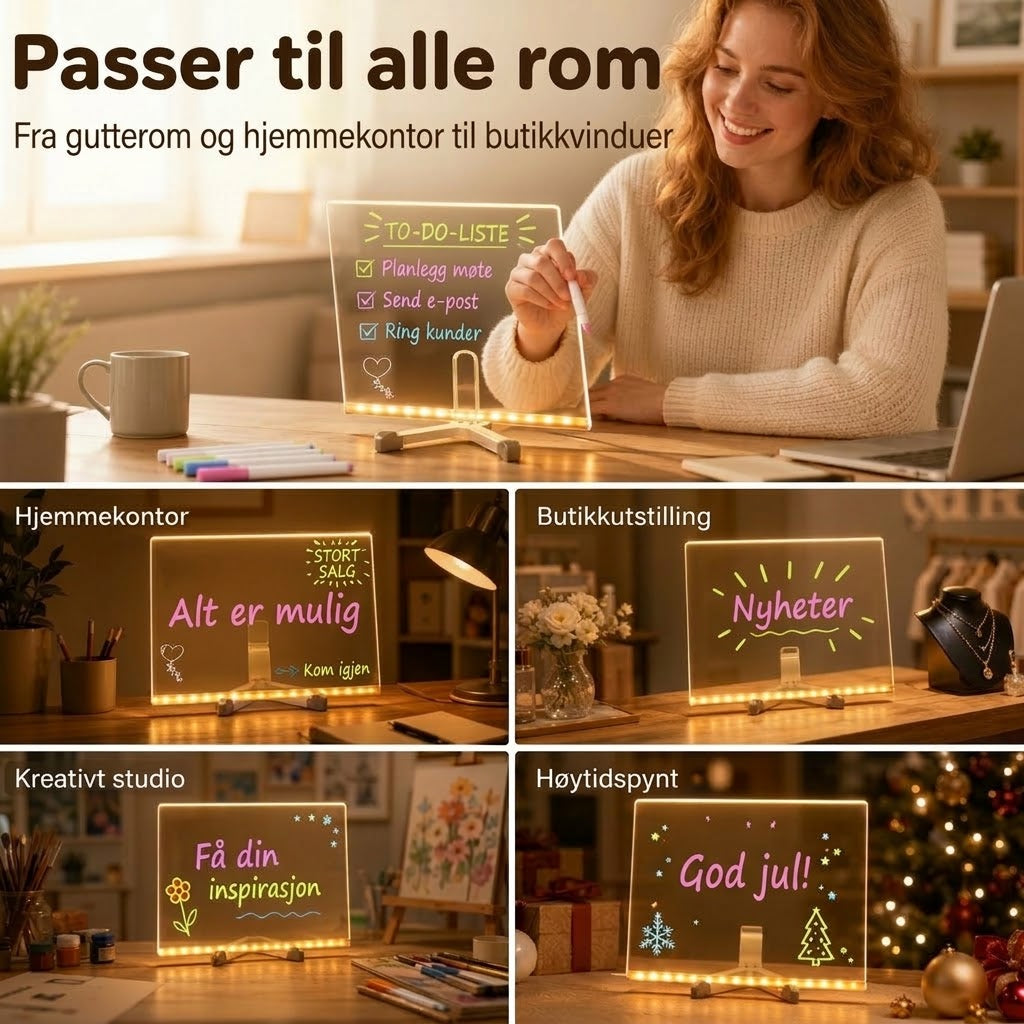 VaraLiving™ LED-oppslagstavle i akryl