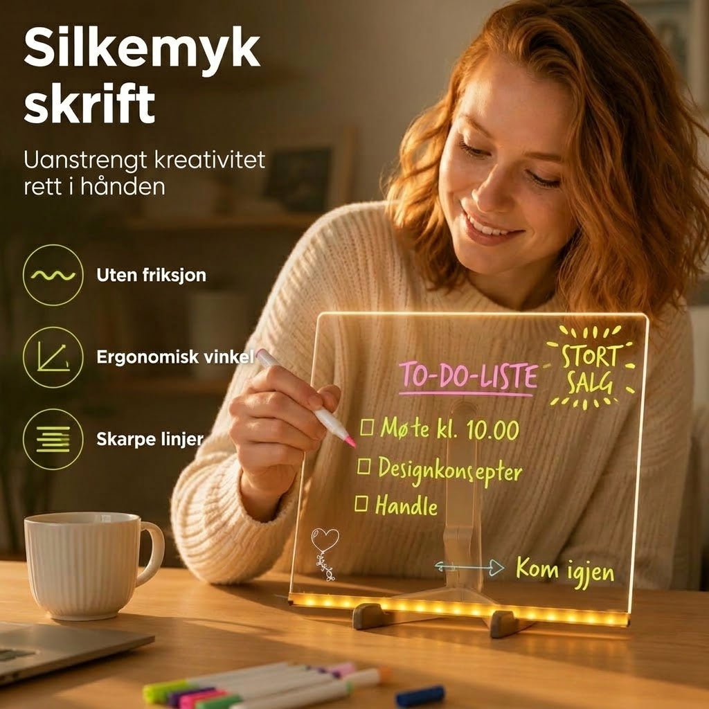 VaraLiving™ LED-oppslagstavle i akryl