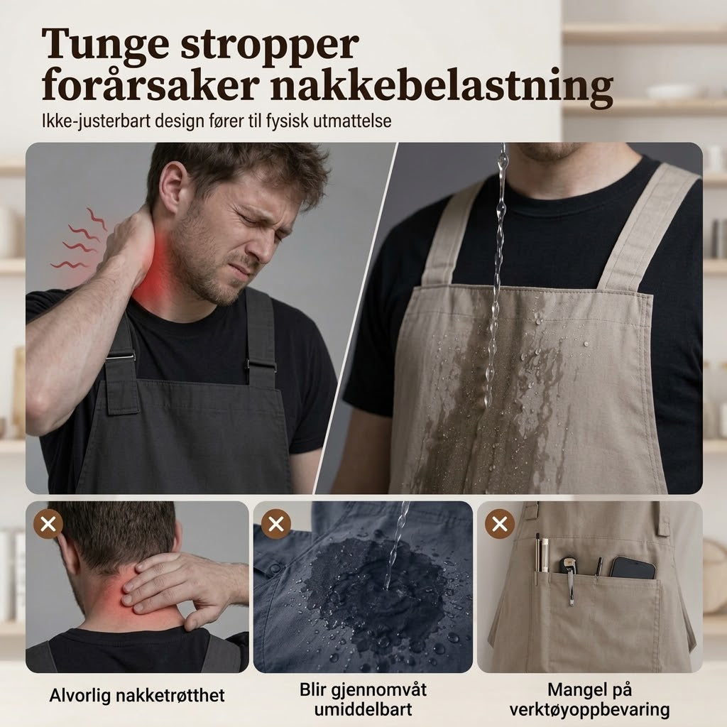 VaraLiving™ Vestforkle for kjøkken – Vanntett, oljeavvisende og behagelig uten nakkebånd