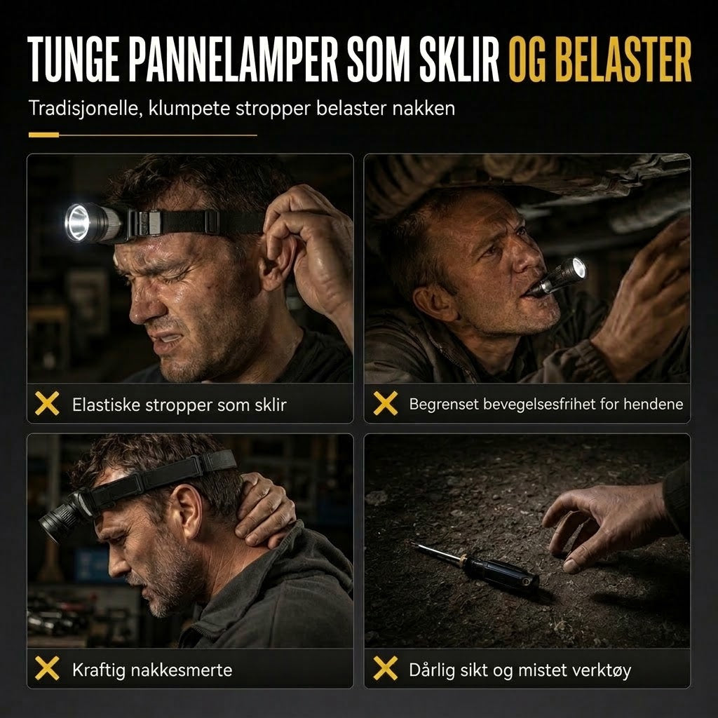 VaraLiving™ Oppladbar hodelykt og vernebrille med sensor – 5 lysmoduser og vanntett design