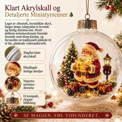 OmniLiving™ Lysende Julediorama-dekorasjon | Miniatyr Vinterverden med LED-lys