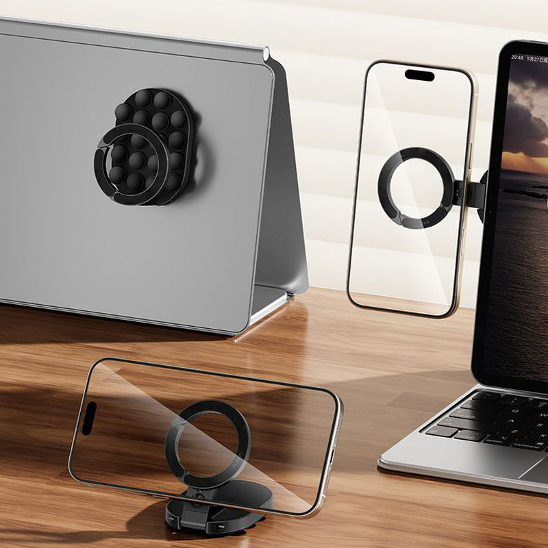 VaraLiving™ 3-i-1 sammenleggbar magnetisk mobilholder – Fleksibel bil- og bordholder med 360° rotasjon